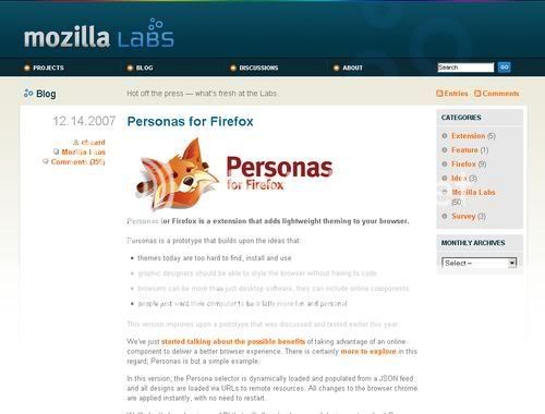 Personas page