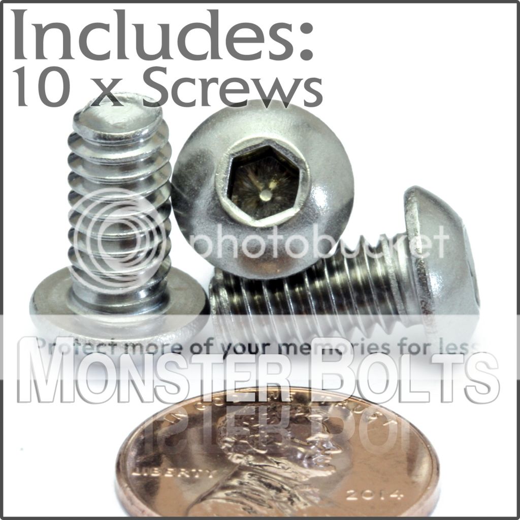 1/420 x 1/2" QTY 10 Stainless Steel BUTTON HEAD Socket Cap Screws
