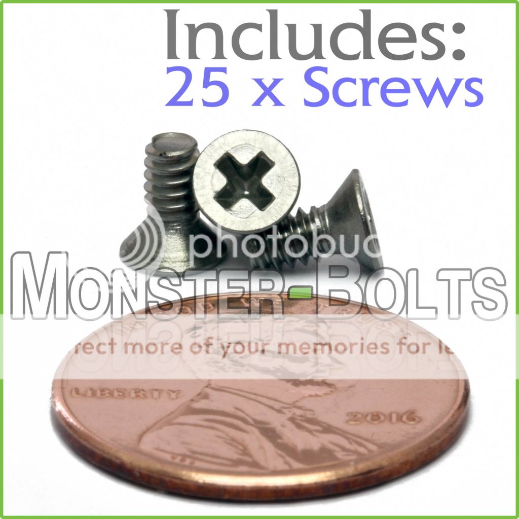 304 A2 18-8 Stainless Steel #4-40 x 1//4/" Flat Head Phillips Machine Screw