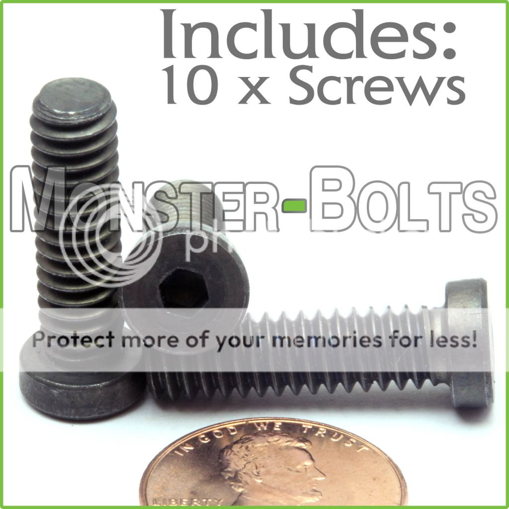 Low Head Socket Caps Screws SAE Alloy Steel w Black Oxide 1//4-20 x 1/" Qty 10