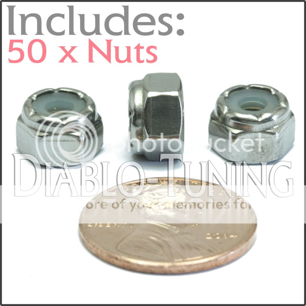 Qty 50 Nylon Insert Hex Lock Nut SAE UNC #2-56 NM A2 Stainless Steel 18-8