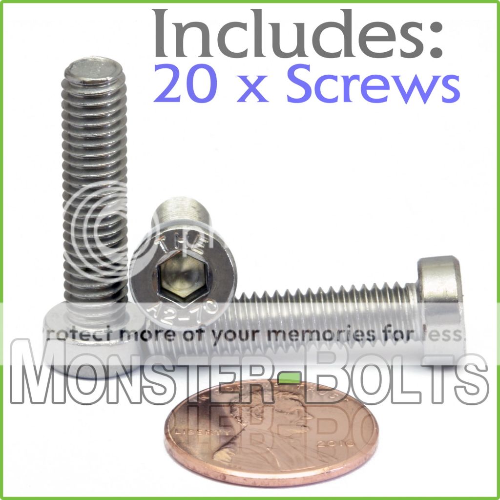 Qty 20 Stainless Steel Low Head Socket Cap Screws DIN 7984 M6-1.00 x 20mm