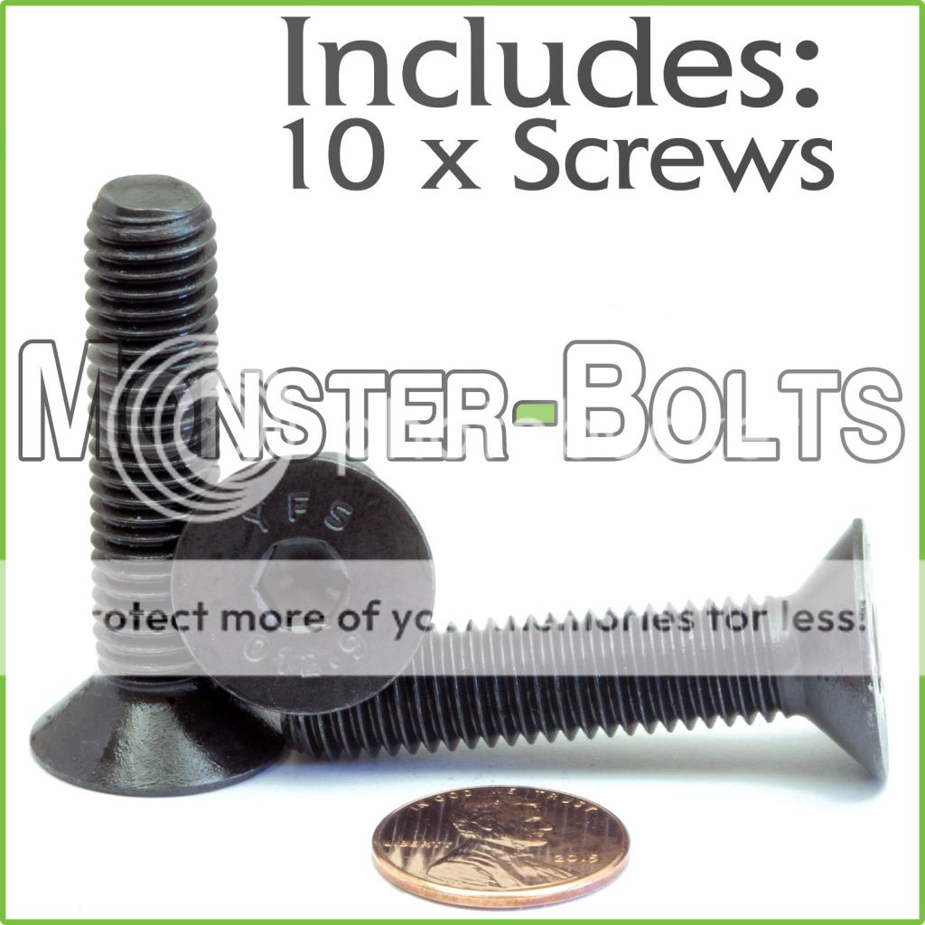 FLAT HEAD Socket Cap Screws Countersunk CL 12.9 M8 Qty 10 M8-1.25 x 45mm