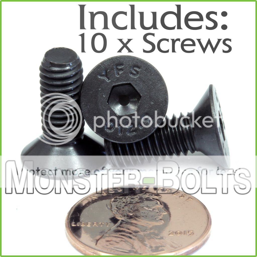FLAT HEAD Socket Cap Screws Countersunk CL 12.9 M8 Qty 10 M8-1.25 x 45mm