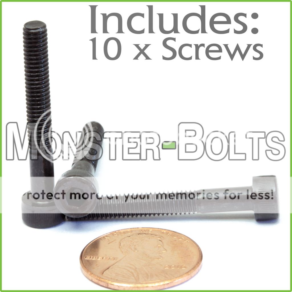 Bolt Socket Head Caps Screws 12.9 Alloy Steel DIN 912 Coarse 0.7 4mm 10