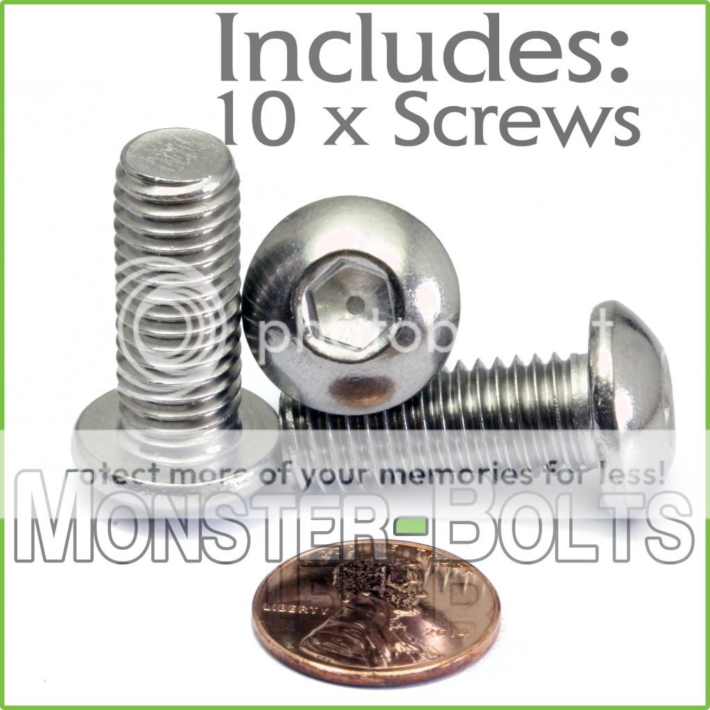 PACK OF 10 M10 x 25mm METRIC A2 STAINLESS DIN7380 SOCKET BUTTON HEAD SCREW BOLTS