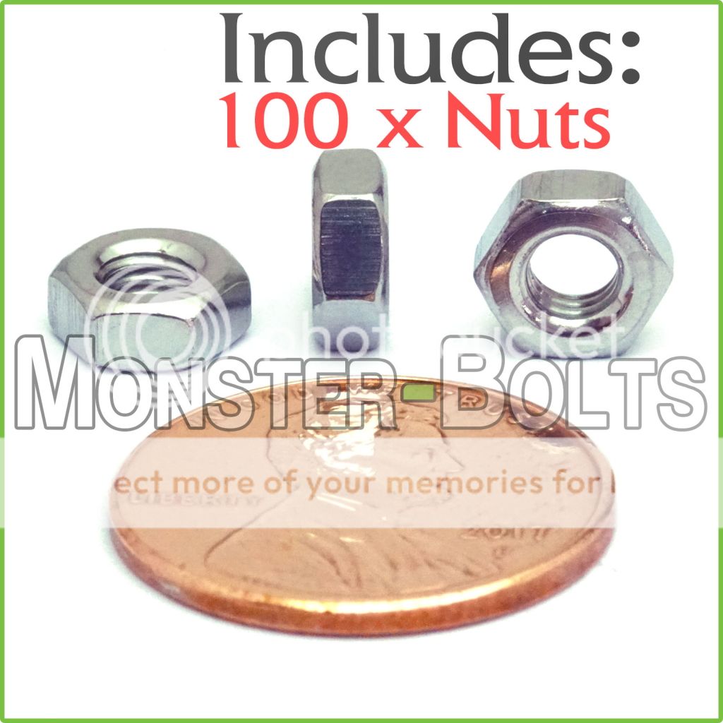 Class 8 M4 x 0.7 DIN 934 Steel Hex Nut 1000 Pack ISO 4032 Zinc